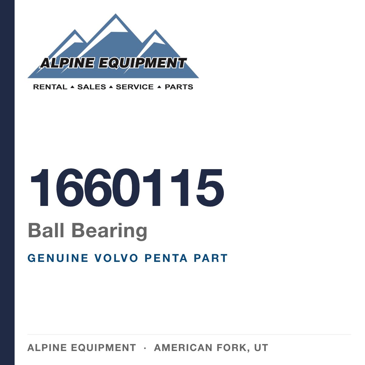 Volvo Penta 1660115 Ball Bearing — genuine part from Alpine Equipment, American Fork UT