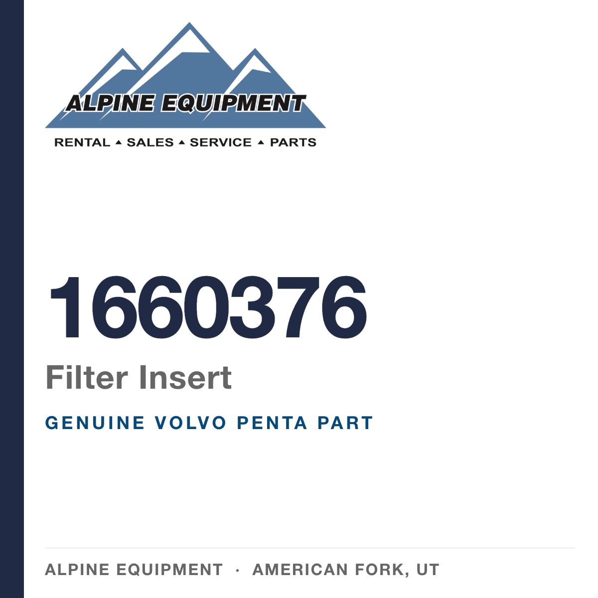 Volvo Penta 1660376 Filter Insert — genuine part from Alpine Equipment, American Fork UT