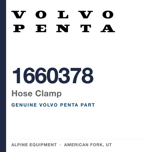 Volvo Penta 1660378 Hose Clamp — genuine part from Alpine Equipment, American Fork UT