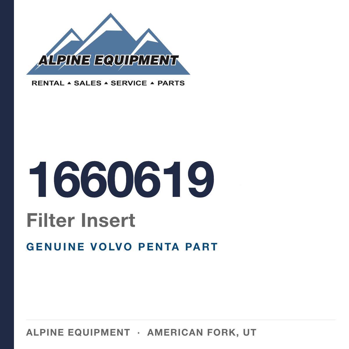 Volvo Penta 1660619 Filter Insert — genuine part from Alpine Equipment, American Fork UT