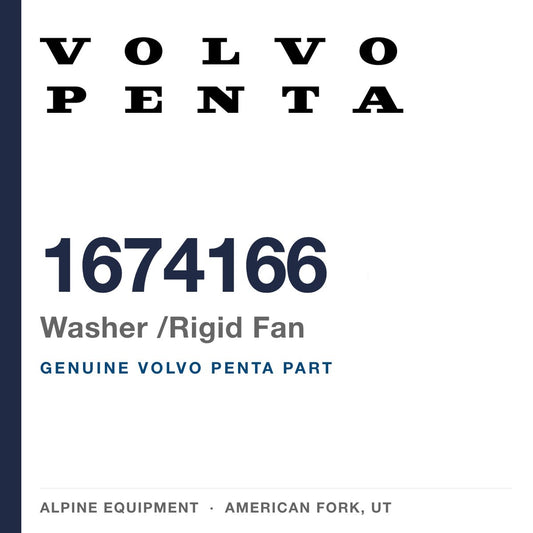 Volvo Penta 1674166 Washer /Rigid Fan — genuine part from Alpine Equipment, American Fork UT