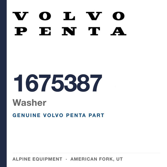Volvo Penta 1675387 Washer — genuine part from Alpine Equipment, American Fork UT