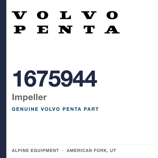Volvo Penta 1675944 Impeller — genuine part from Alpine Equipment, American Fork UT
