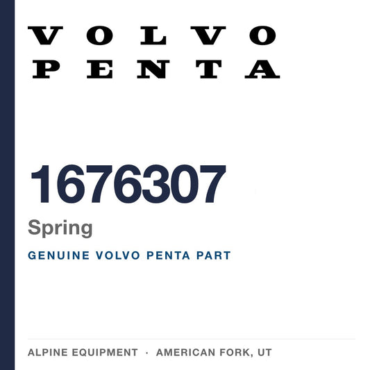 Volvo Penta 1676307 Spring — genuine part from Alpine Equipment, American Fork UT