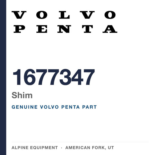 Volvo Penta 1677347 Shim — genuine part from Alpine Equipment, American Fork UT