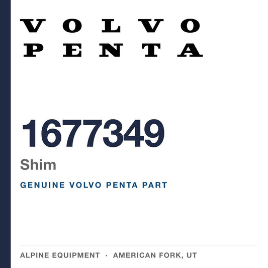 Volvo Penta 1677349 Shim — genuine part from Alpine Equipment, American Fork UT