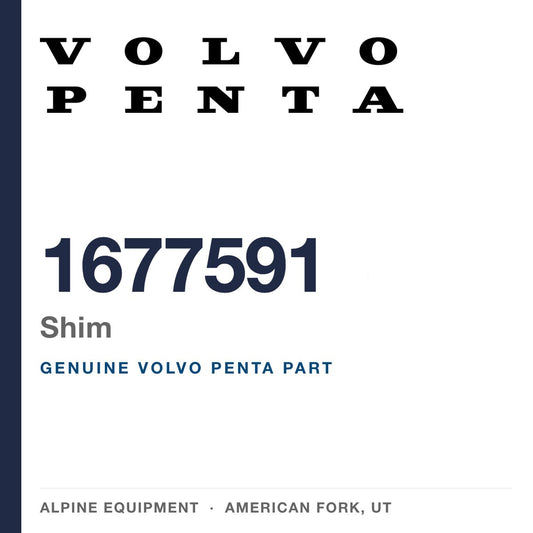 Volvo Penta 1677591 Shim — genuine part from Alpine Equipment, American Fork UT
