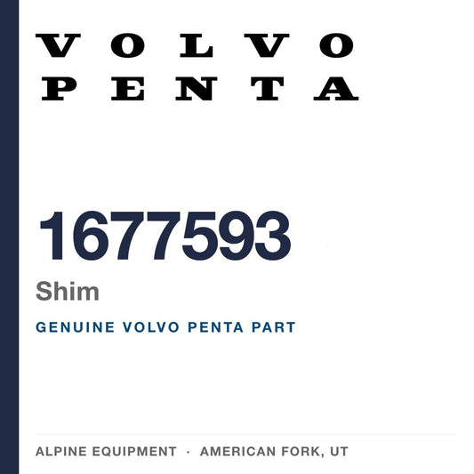 Volvo Penta 1677593 Shim — genuine part from Alpine Equipment, American Fork UT