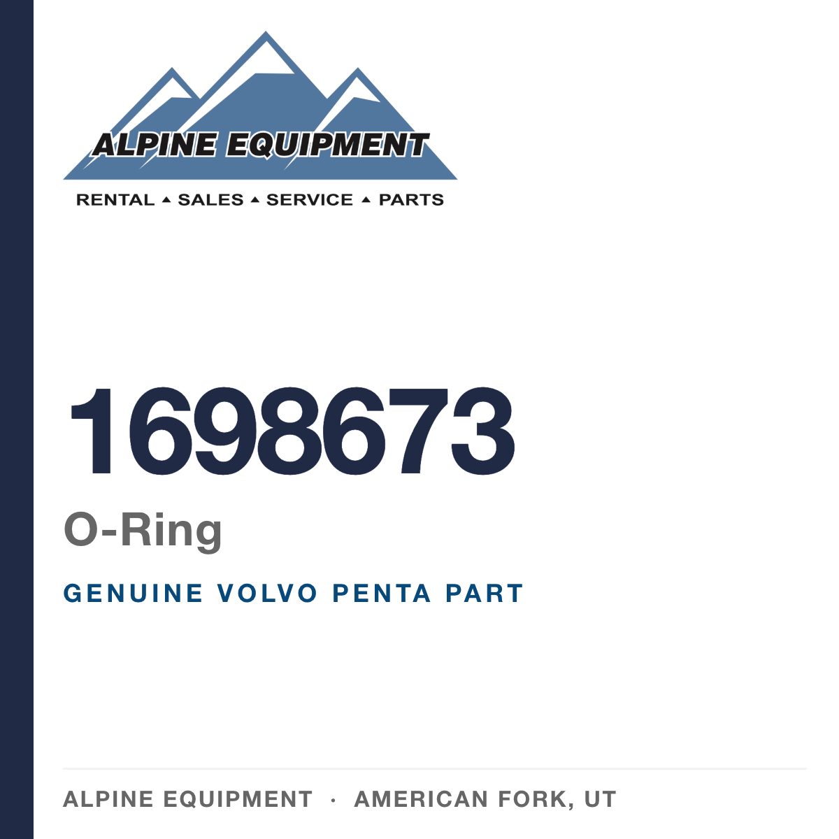Volvo Penta 1698673 O-Ring — genuine part from Alpine Equipment, American Fork UT