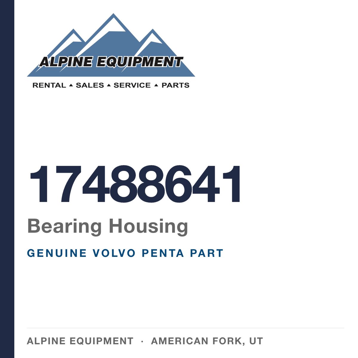 Volvo Penta 17488641 Bearing Housing — genuine part from Alpine Equipment, American Fork UT