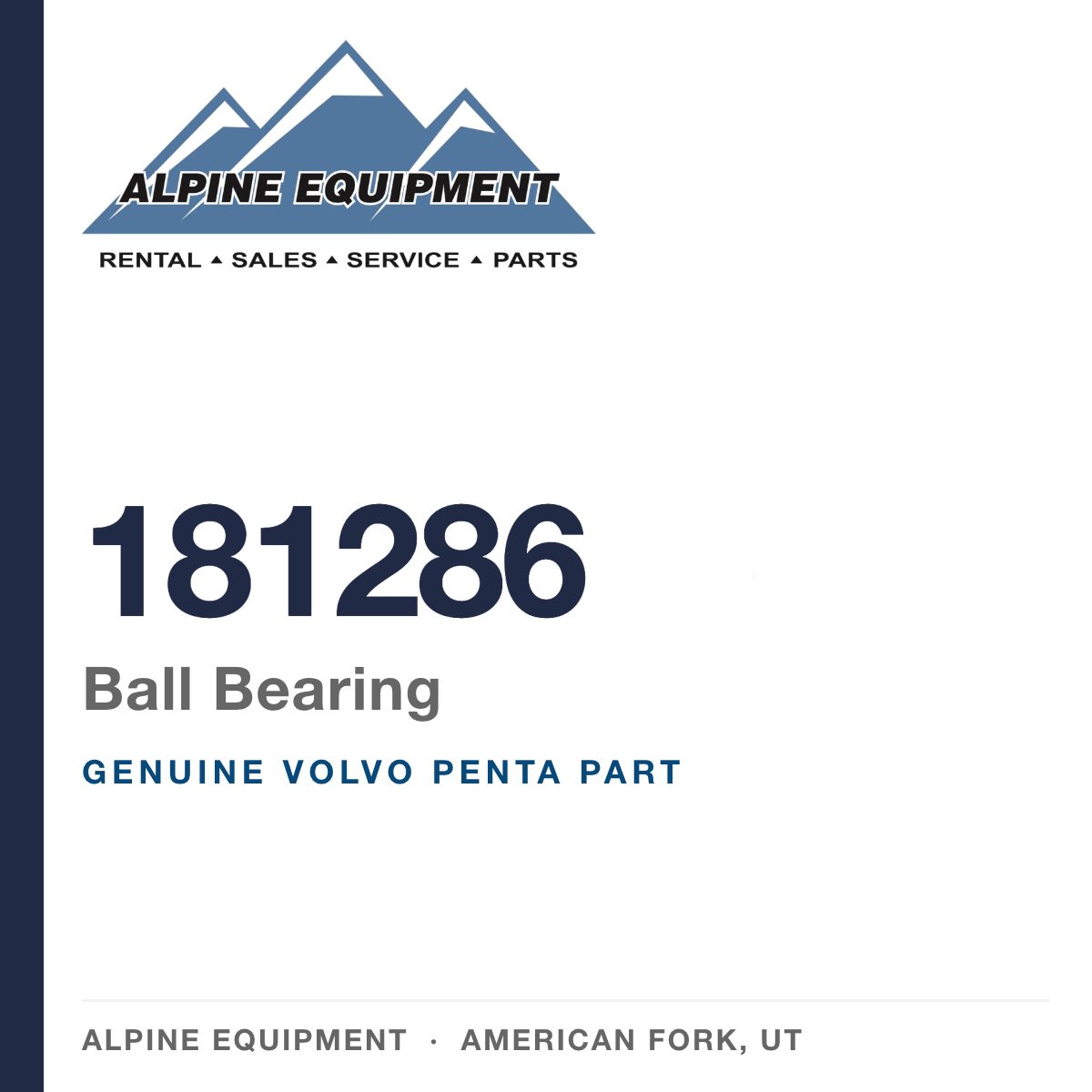 Volvo Penta 181286 Ball Bearing — genuine part from Alpine Equipment, American Fork UT