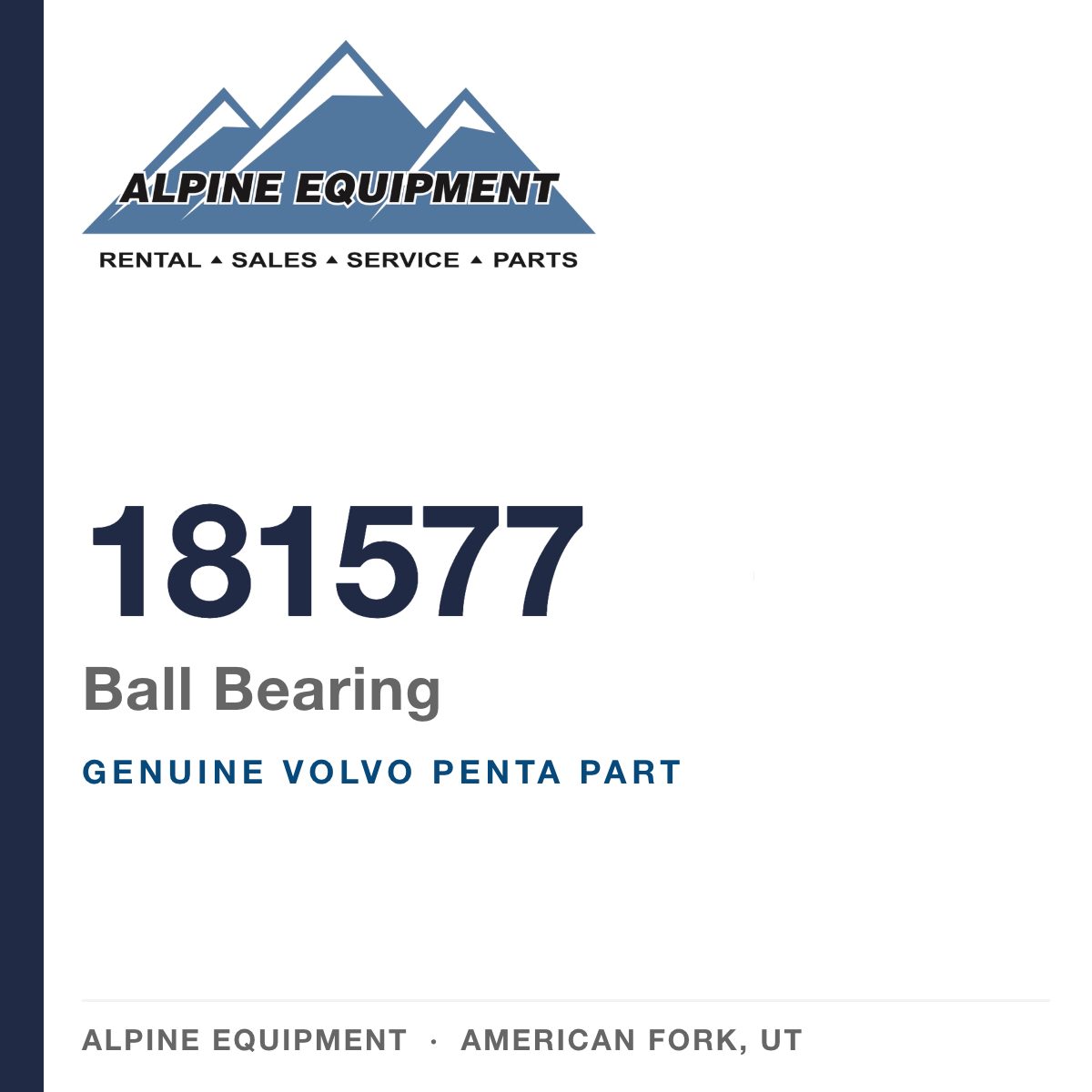 Volvo Penta 181577 Ball Bearing — genuine part from Alpine Equipment, American Fork UT