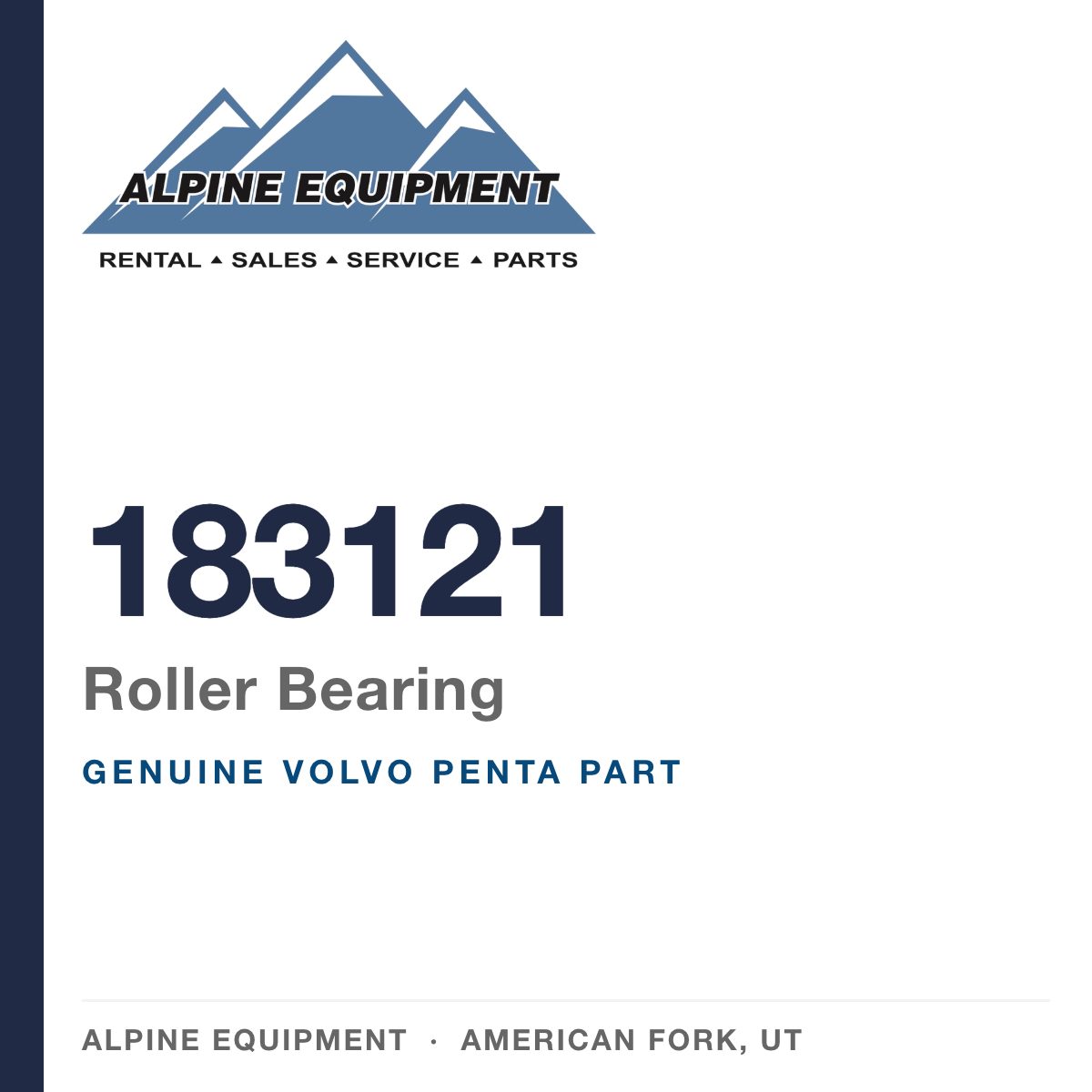 Volvo Penta 183121 Roller Bearing — genuine part from Alpine Equipment, American Fork UT