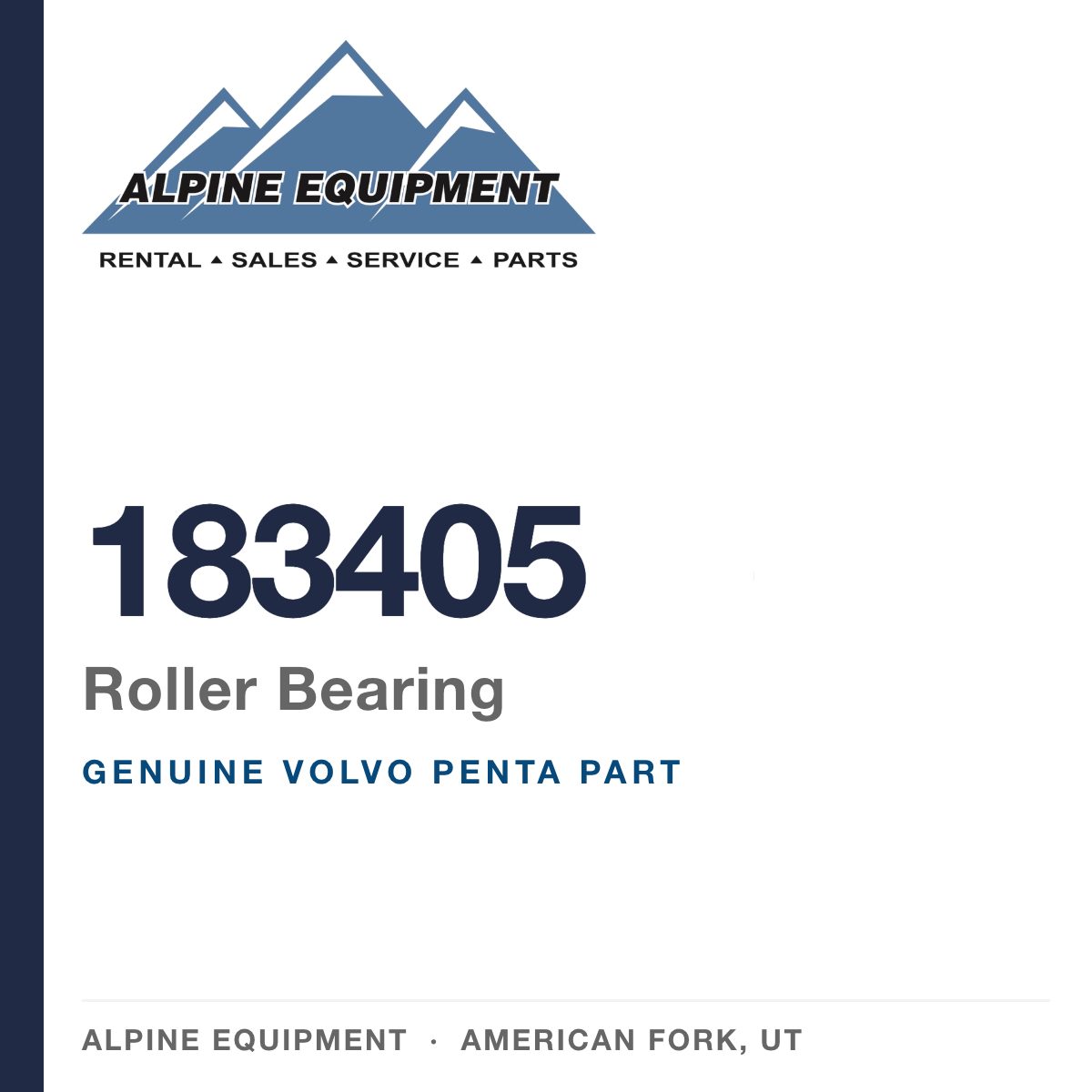 Volvo Penta 183405 Roller Bearing — genuine part from Alpine Equipment, American Fork UT