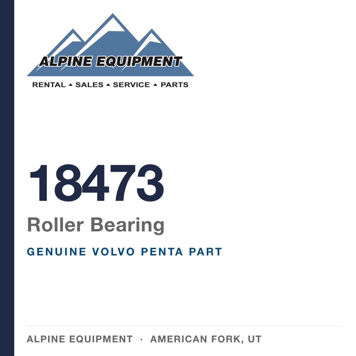 Volvo Penta 18473 Roller Bearing — genuine part from Alpine Equipment, American Fork UT