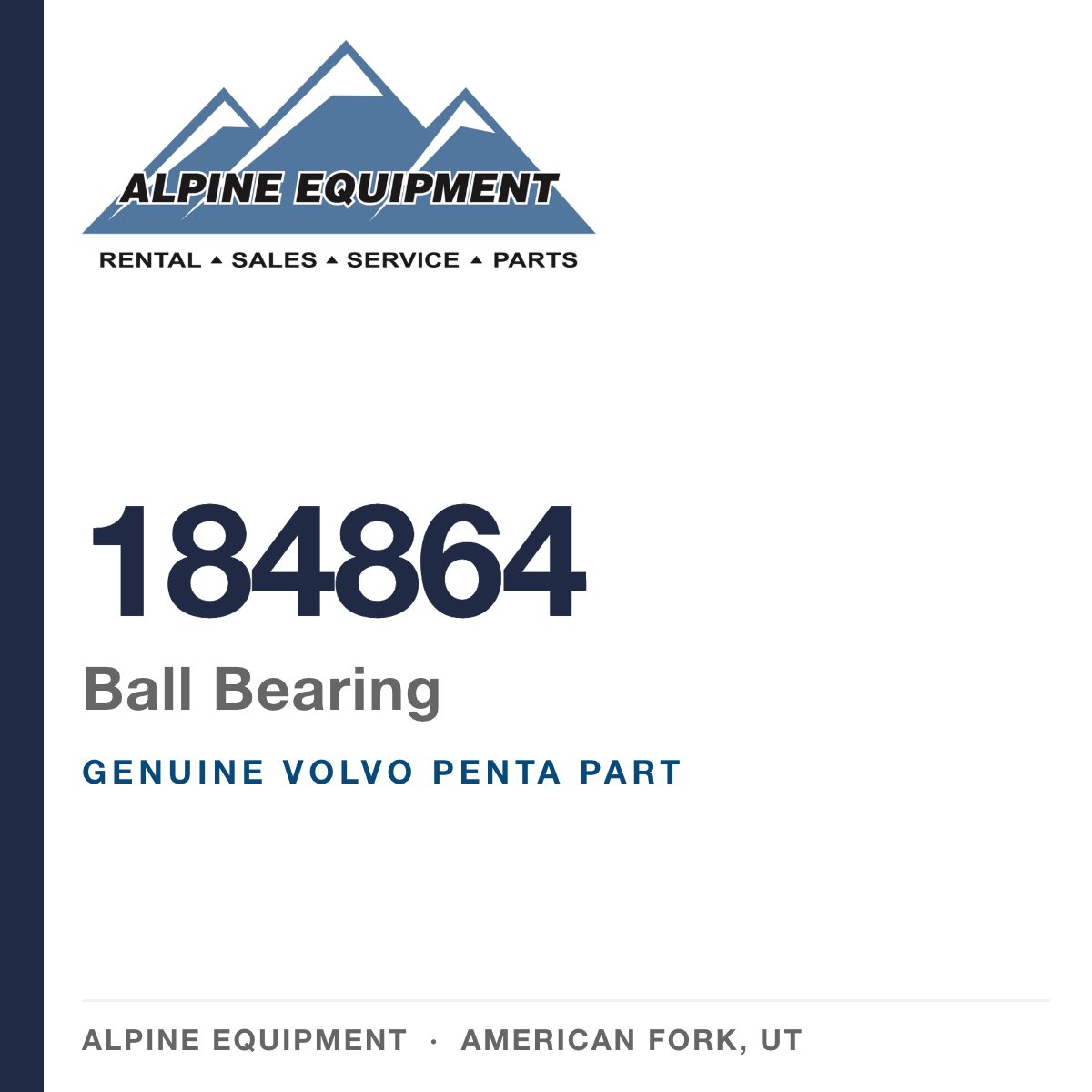 Volvo Penta 184864 Ball Bearing — genuine part from Alpine Equipment, American Fork UT