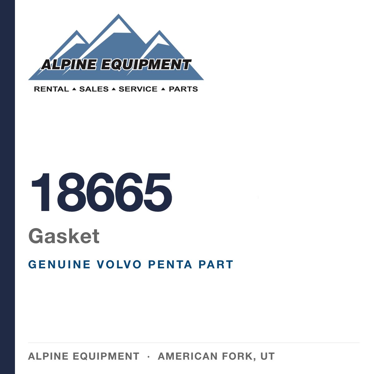 Volvo Penta 18665 Gasket — genuine part from Alpine Equipment, American Fork UT