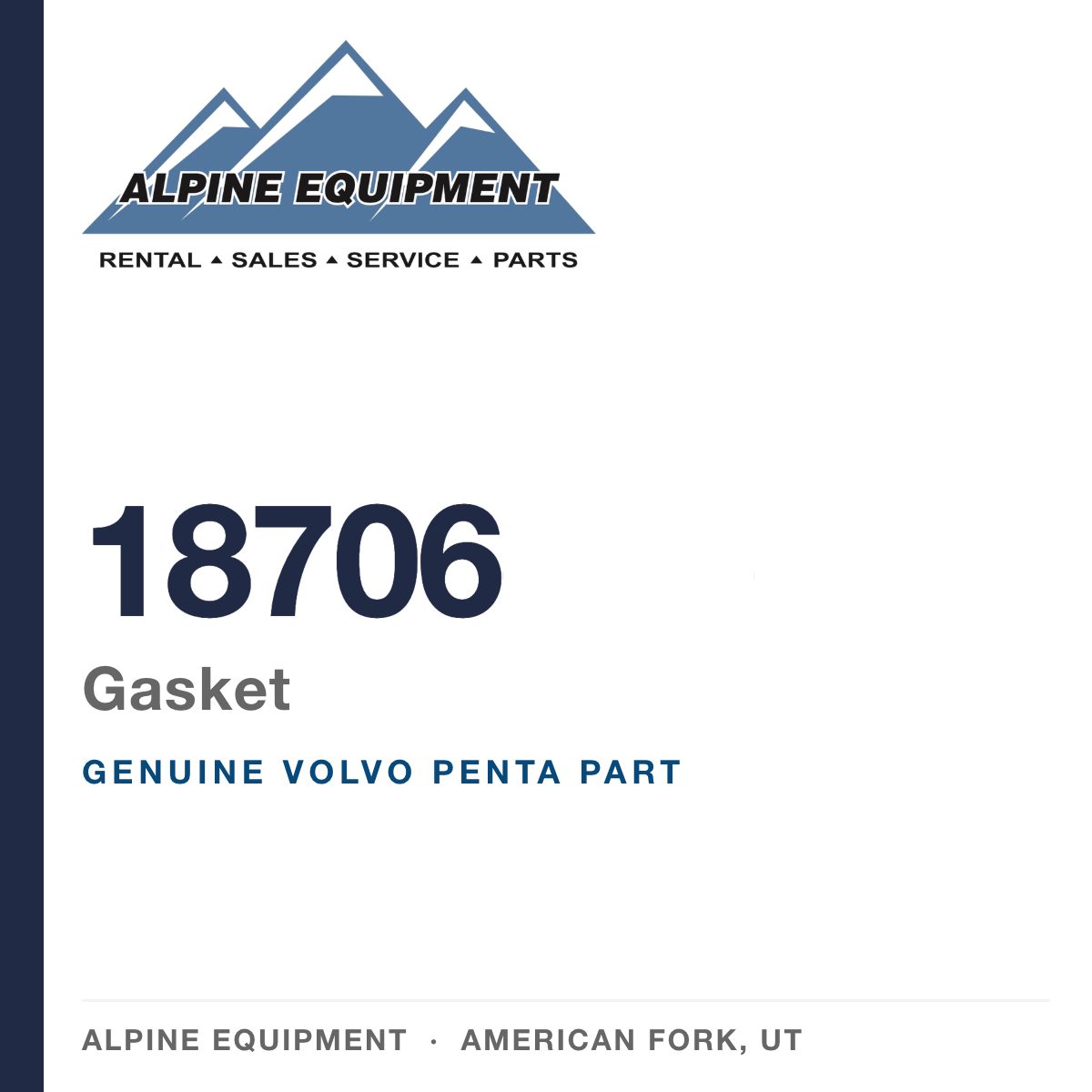 Volvo Penta 18706 Gasket — genuine part from Alpine Equipment, American Fork UT