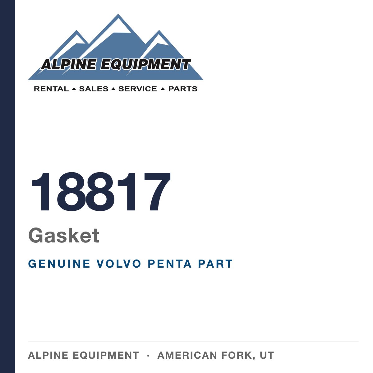 Volvo Penta 18817 Gasket — genuine part from Alpine Equipment, American Fork UT