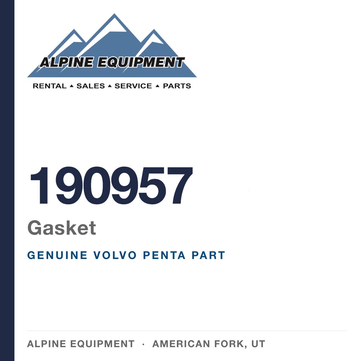 Volvo Penta 190957 Gasket — genuine part from Alpine Equipment, American Fork UT