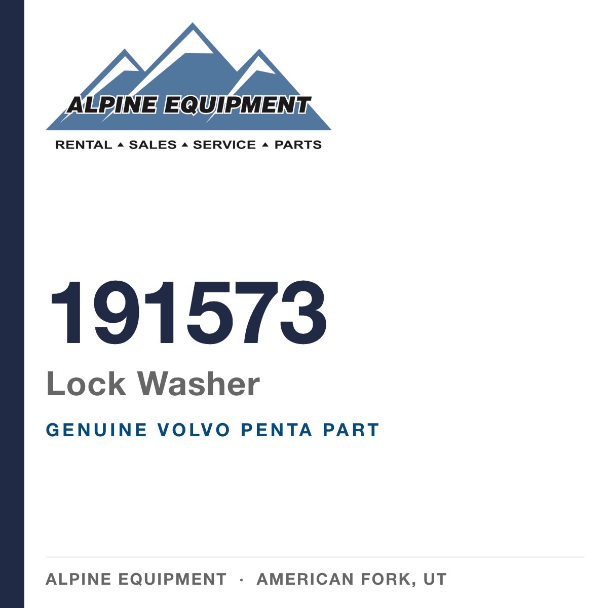 Volvo Penta 191573 Lock Washer — genuine part from Alpine Equipment, American Fork UT