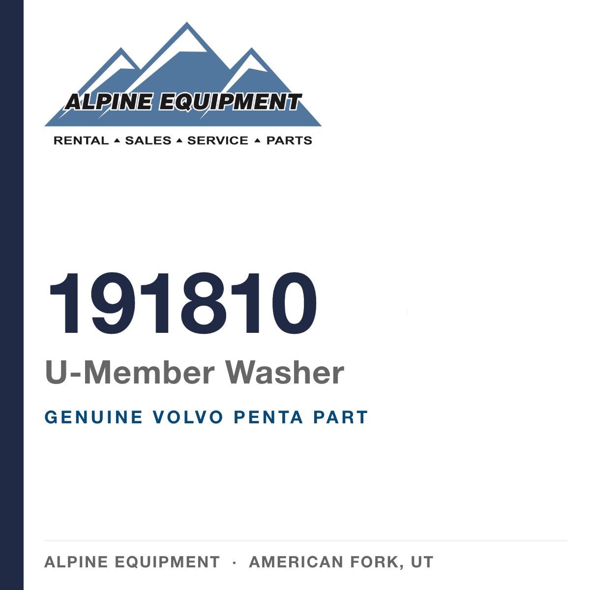 Volvo Penta 191810 U-Member Washer — genuine part from Alpine Equipment, American Fork UT