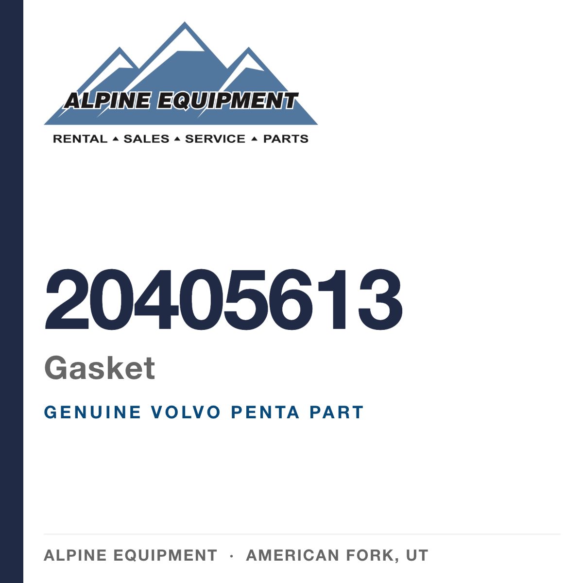 Volvo Penta 20405613 Gasket — genuine part from Alpine Equipment, American Fork UT