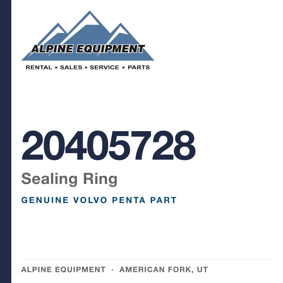 Volvo Penta 20405728 Sealing Ring — genuine part from Alpine Equipment, American Fork UT