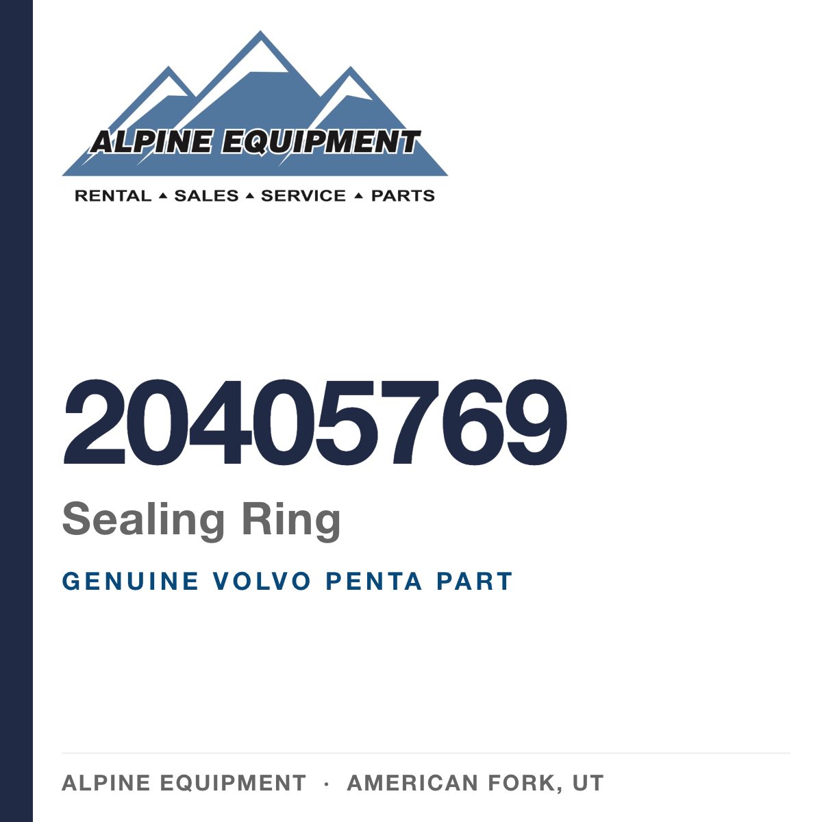 Volvo Penta 20405769 Sealing Ring — genuine part from Alpine Equipment, American Fork UT