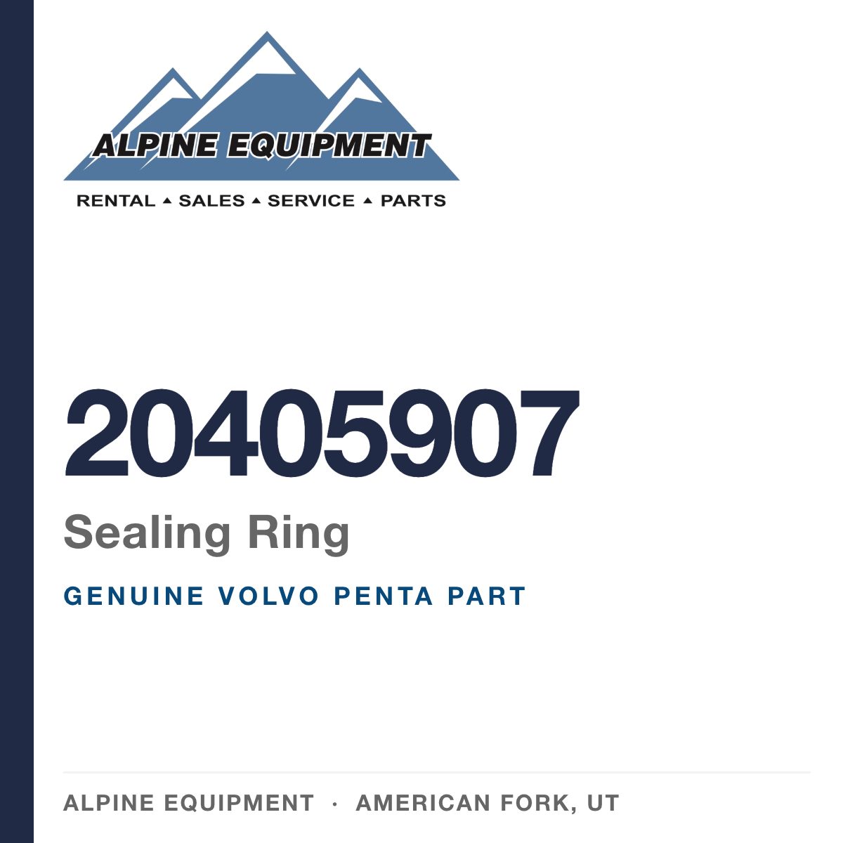 Volvo Penta 20405907 Sealing Ring — genuine part from Alpine Equipment, American Fork UT