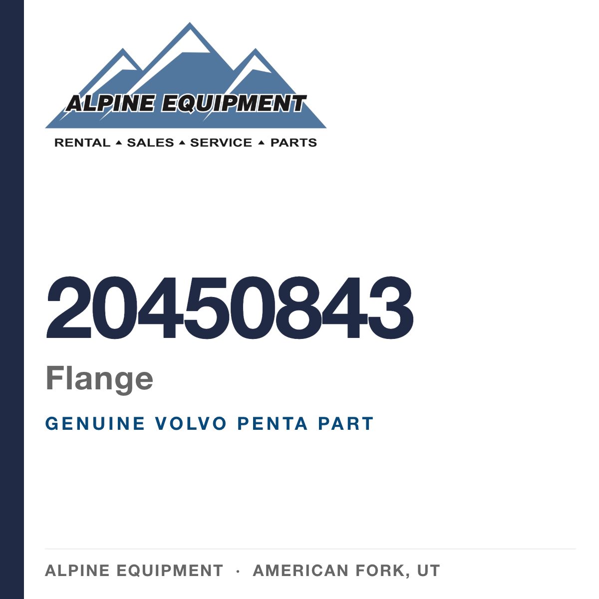 Volvo Penta 20450843 Flange — genuine part from Alpine Equipment, American Fork UT