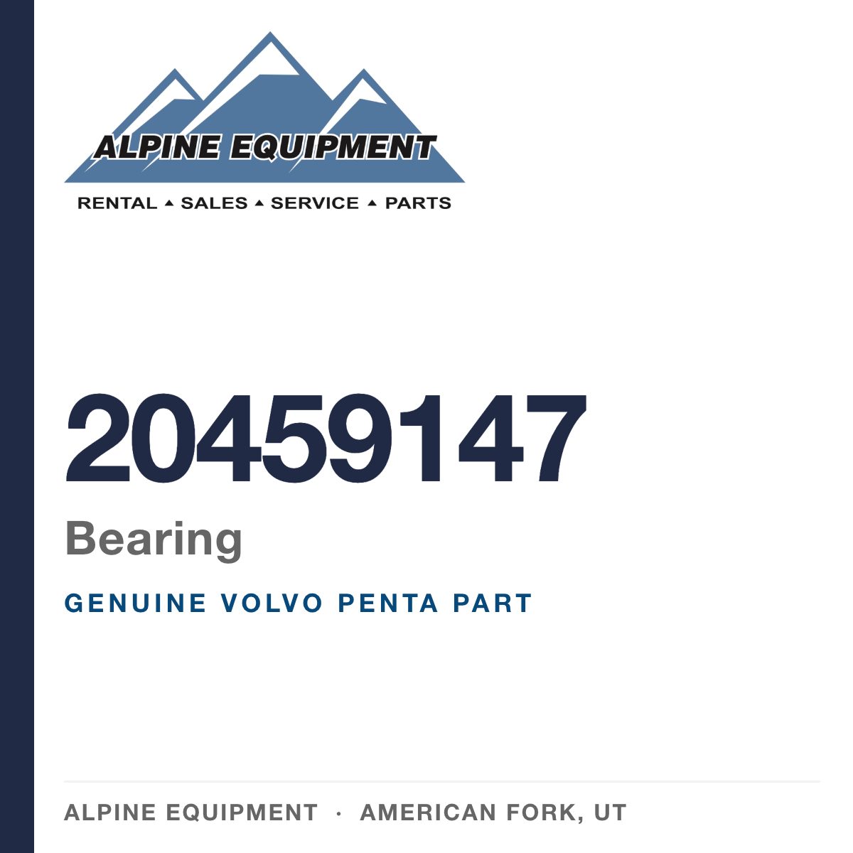 Volvo Penta 20459147 Bearing — genuine part from Alpine Equipment, American Fork UT
