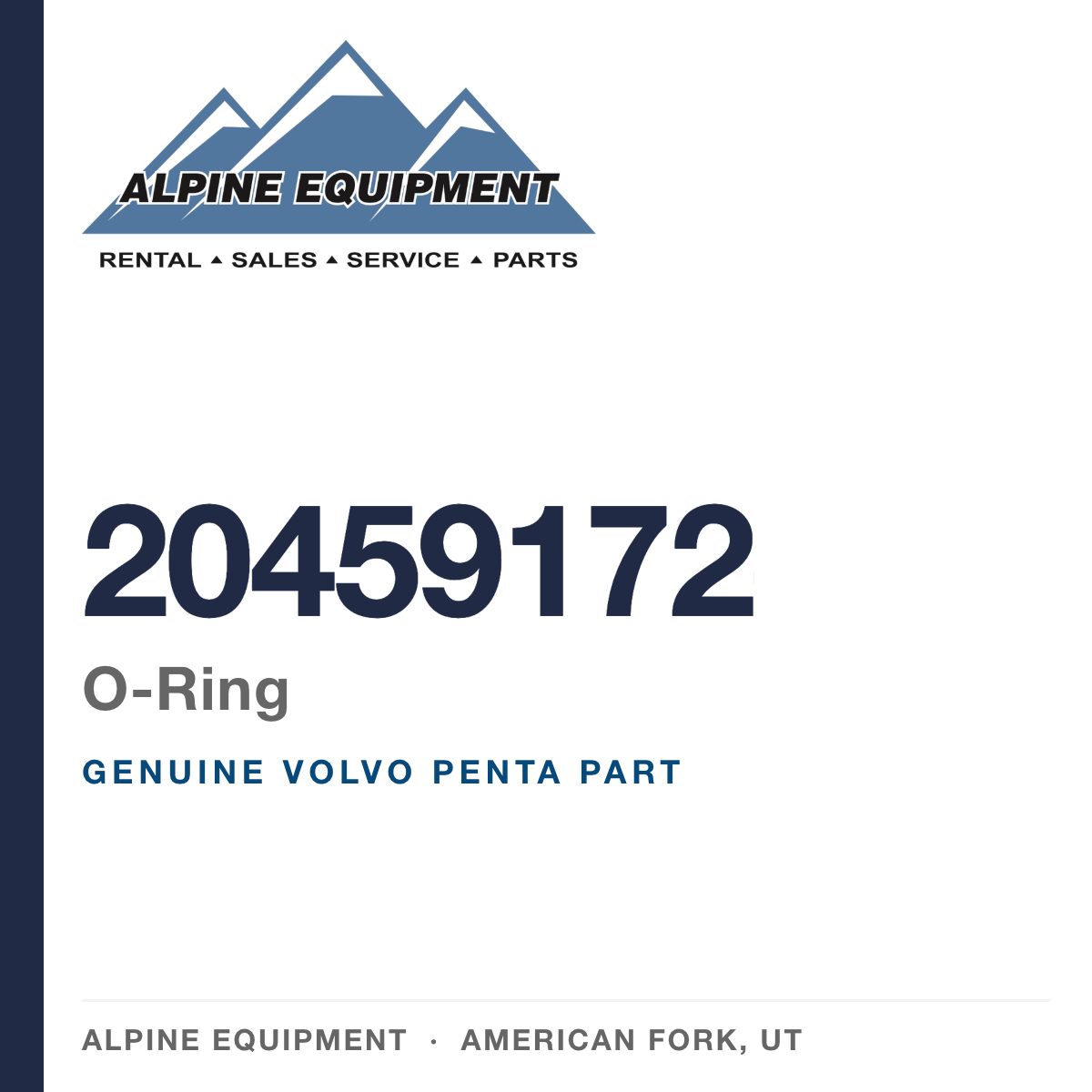 Volvo Penta 20459172 O-Ring — genuine part from Alpine Equipment, American Fork UT