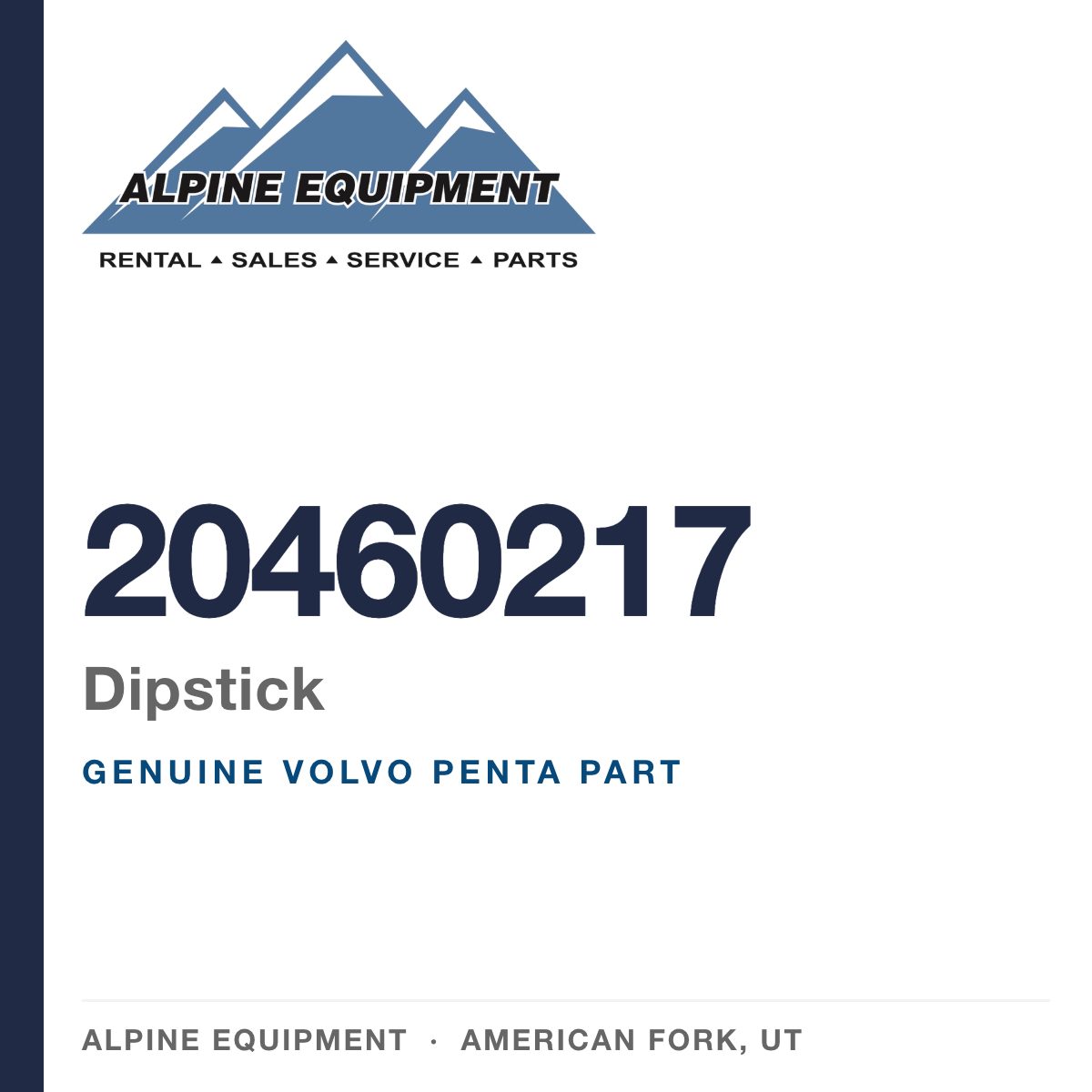 Volvo Penta 20460217 Dipstick — genuine part from Alpine Equipment, American Fork UT