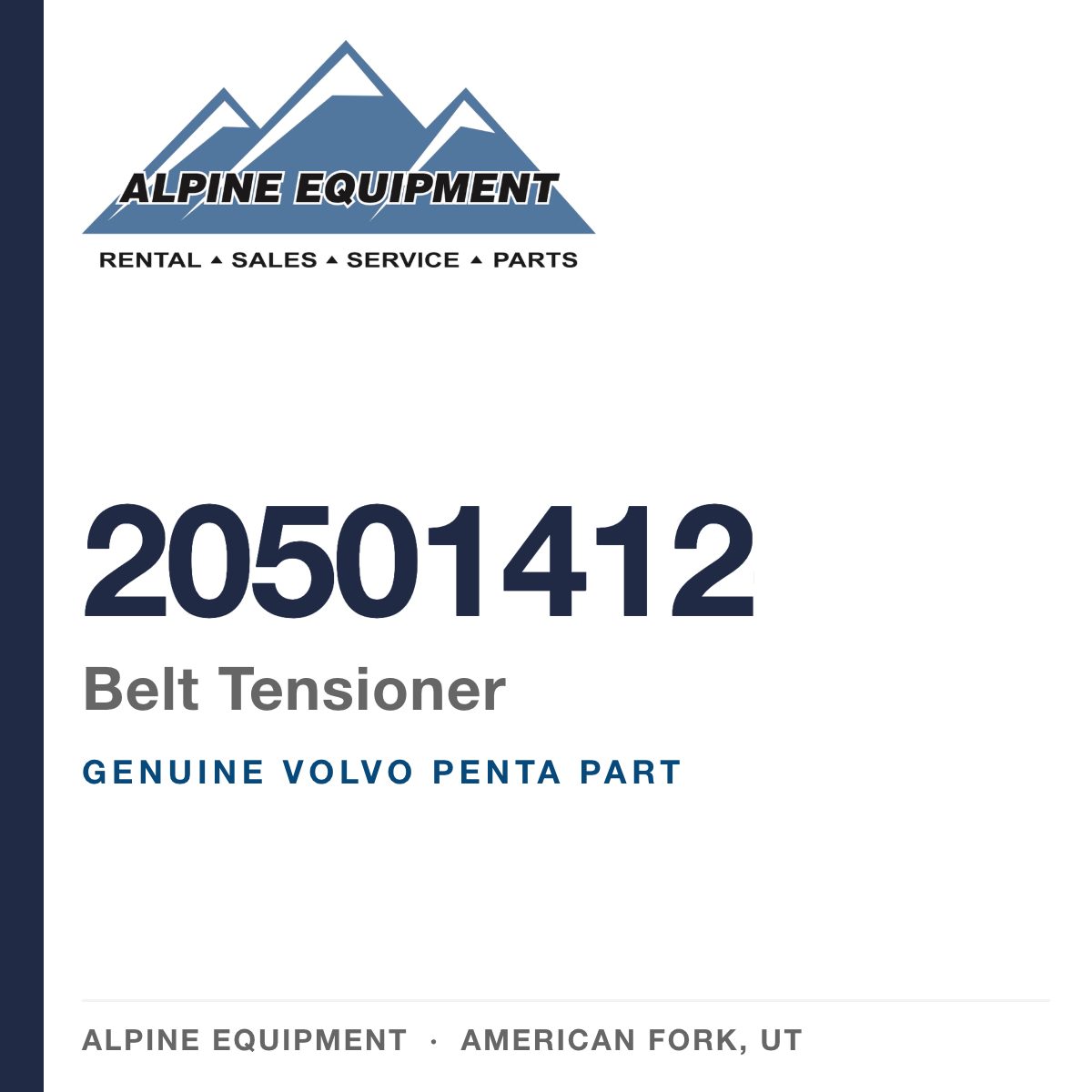Volvo Penta 20501412 Belt Tensioner — genuine part from Alpine Equipment, American Fork UT