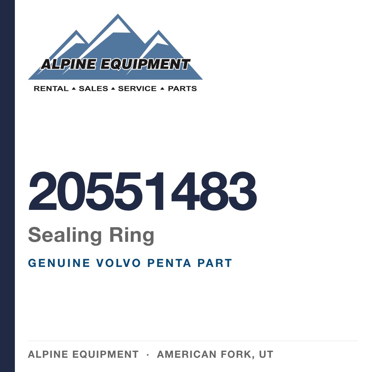 Volvo Penta 20551483 Sealing Ring — genuine part from Alpine Equipment, American Fork UT