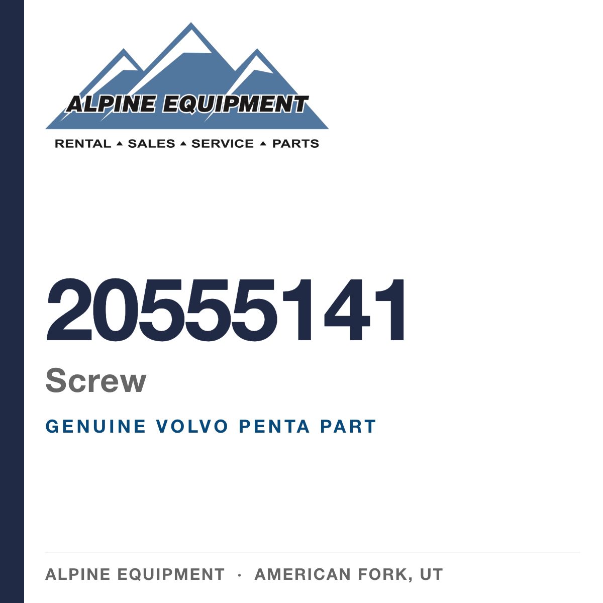 Volvo Penta 20555141 Screw — genuine part from Alpine Equipment, American Fork UT