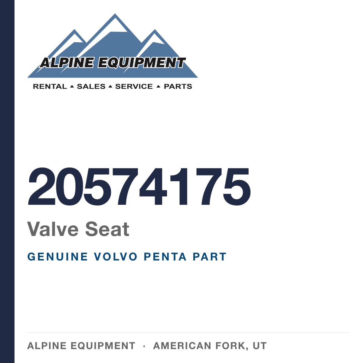Volvo Penta 20574175 Valve Seat — genuine part from Alpine Equipment, American Fork UT