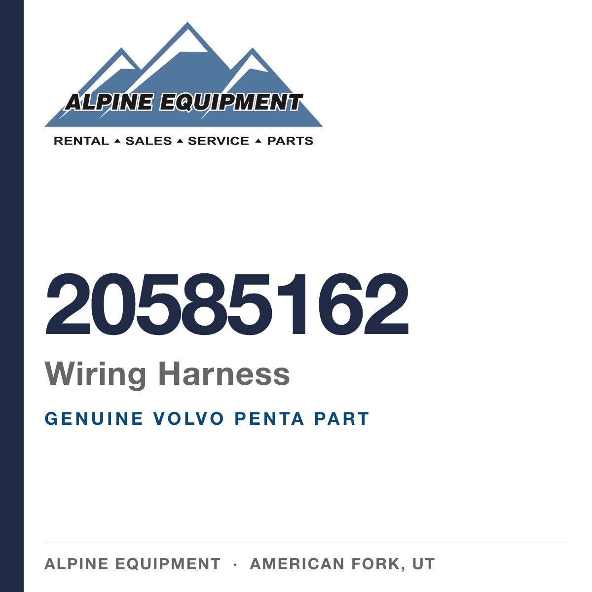 Volvo Penta 20585162 Wiring Harness — genuine part from Alpine Equipment, American Fork UT