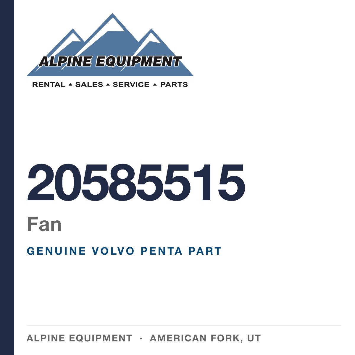 Volvo Penta 20585515 Fan — genuine part from Alpine Equipment, American Fork UT
