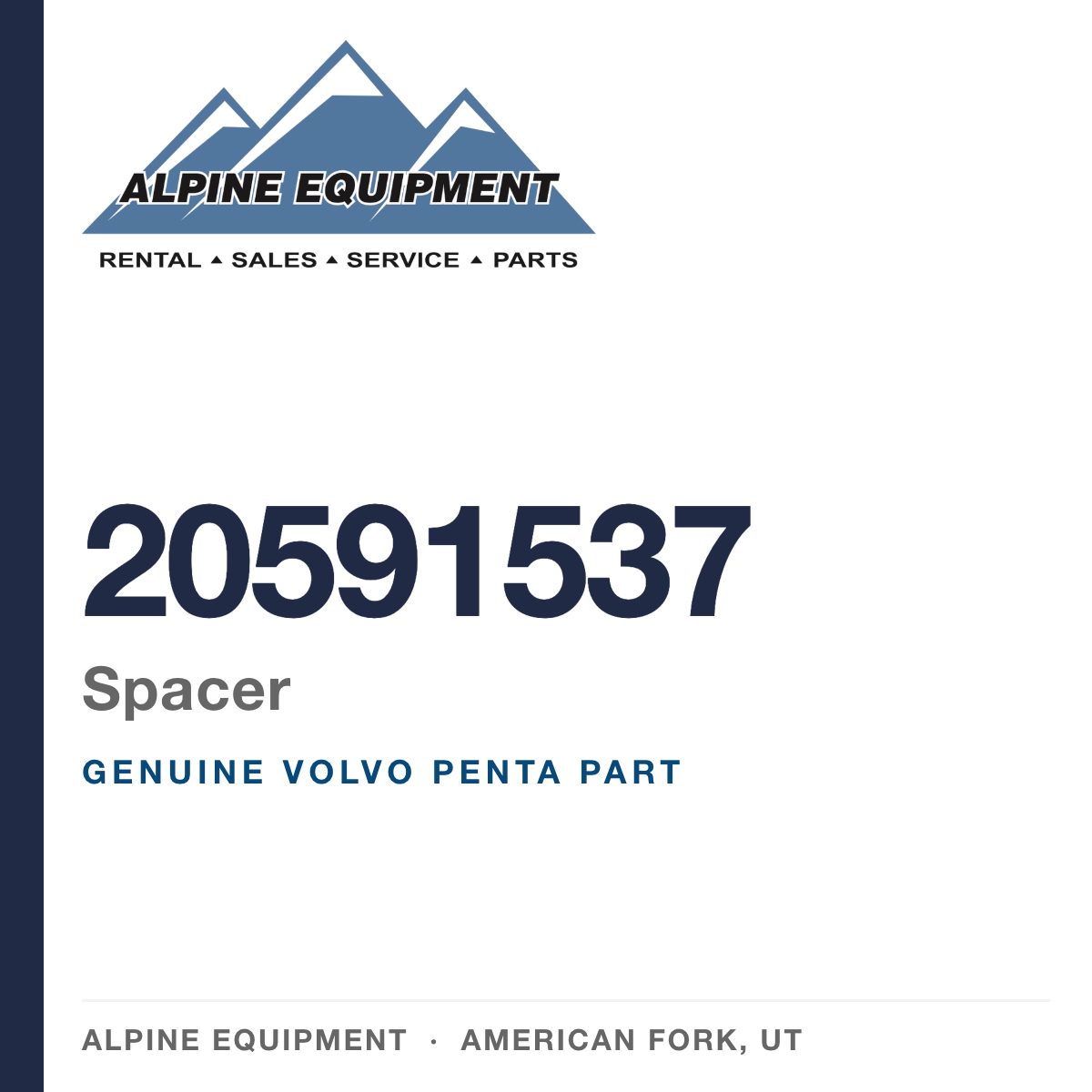 Volvo Penta 20591537 Spacer — genuine part from Alpine Equipment, American Fork UT