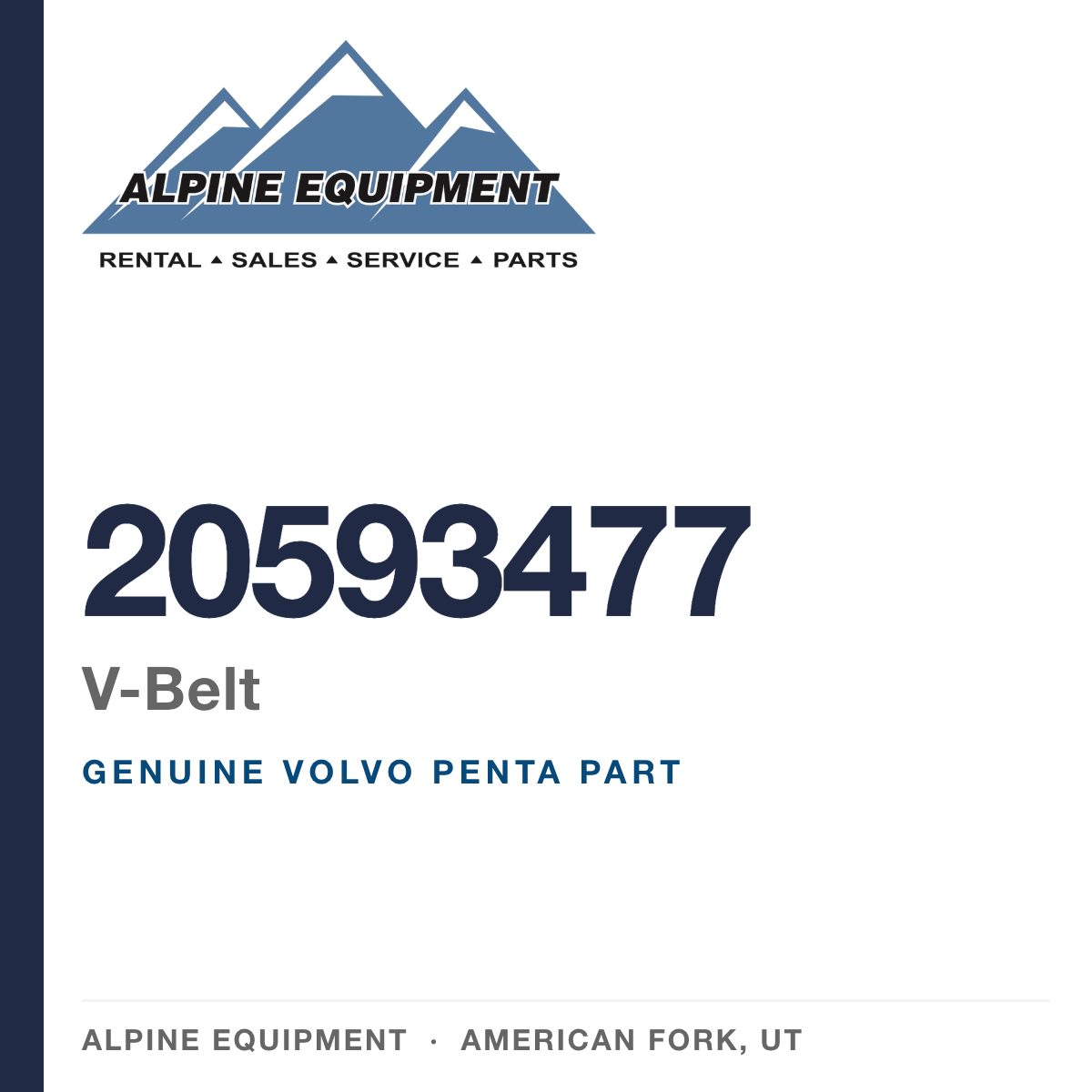 Volvo Penta 20593477 V-Belt — genuine part from Alpine Equipment, American Fork UT