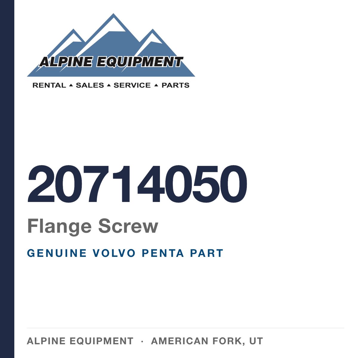 Volvo Penta 20714050 Flange Screw — genuine part from Alpine Equipment, American Fork UT