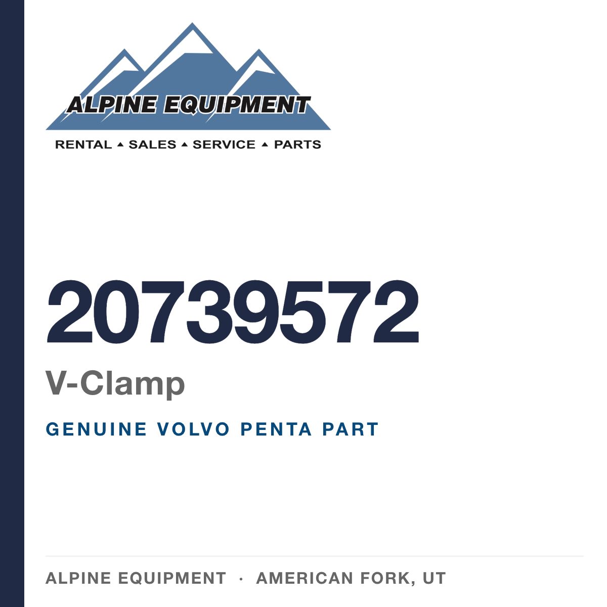 Volvo Penta 20739572 V-Clamp — genuine part from Alpine Equipment, American Fork UT