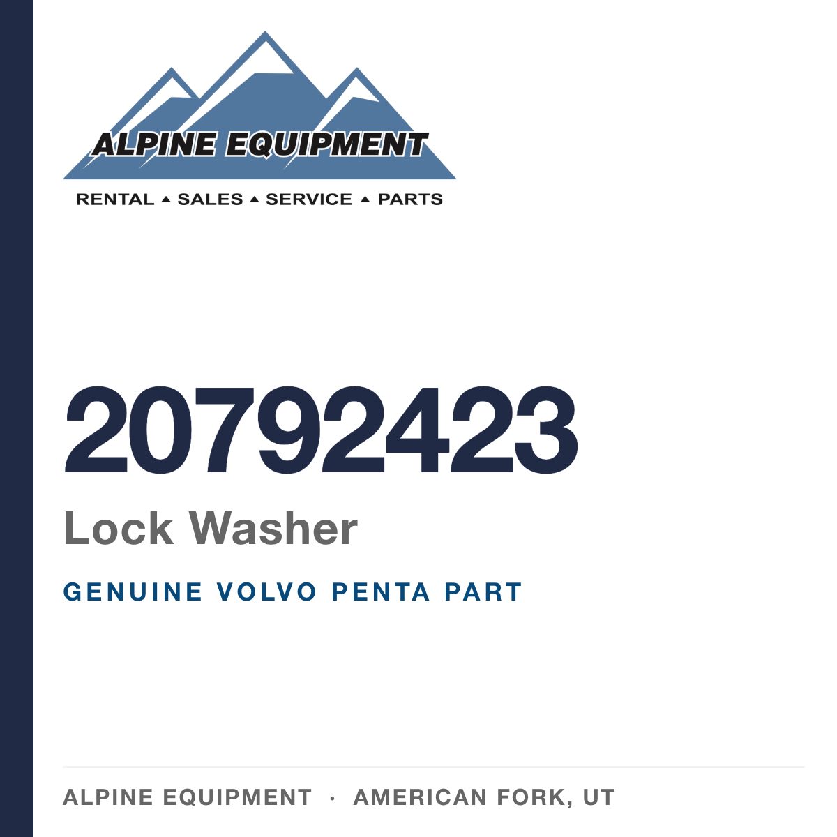 Volvo Penta 20792423 Lock Washer — genuine part from Alpine Equipment, American Fork UT