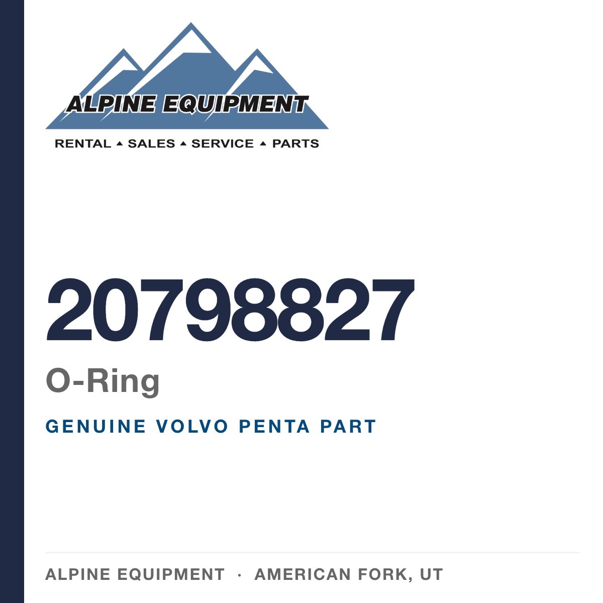 Volvo Penta 20798827 O-Ring — genuine part from Alpine Equipment, American Fork UT