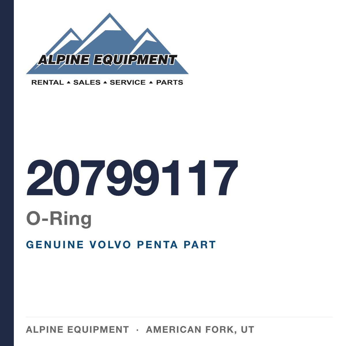 Volvo Penta 20799117 O-Ring — genuine part from Alpine Equipment, American Fork UT