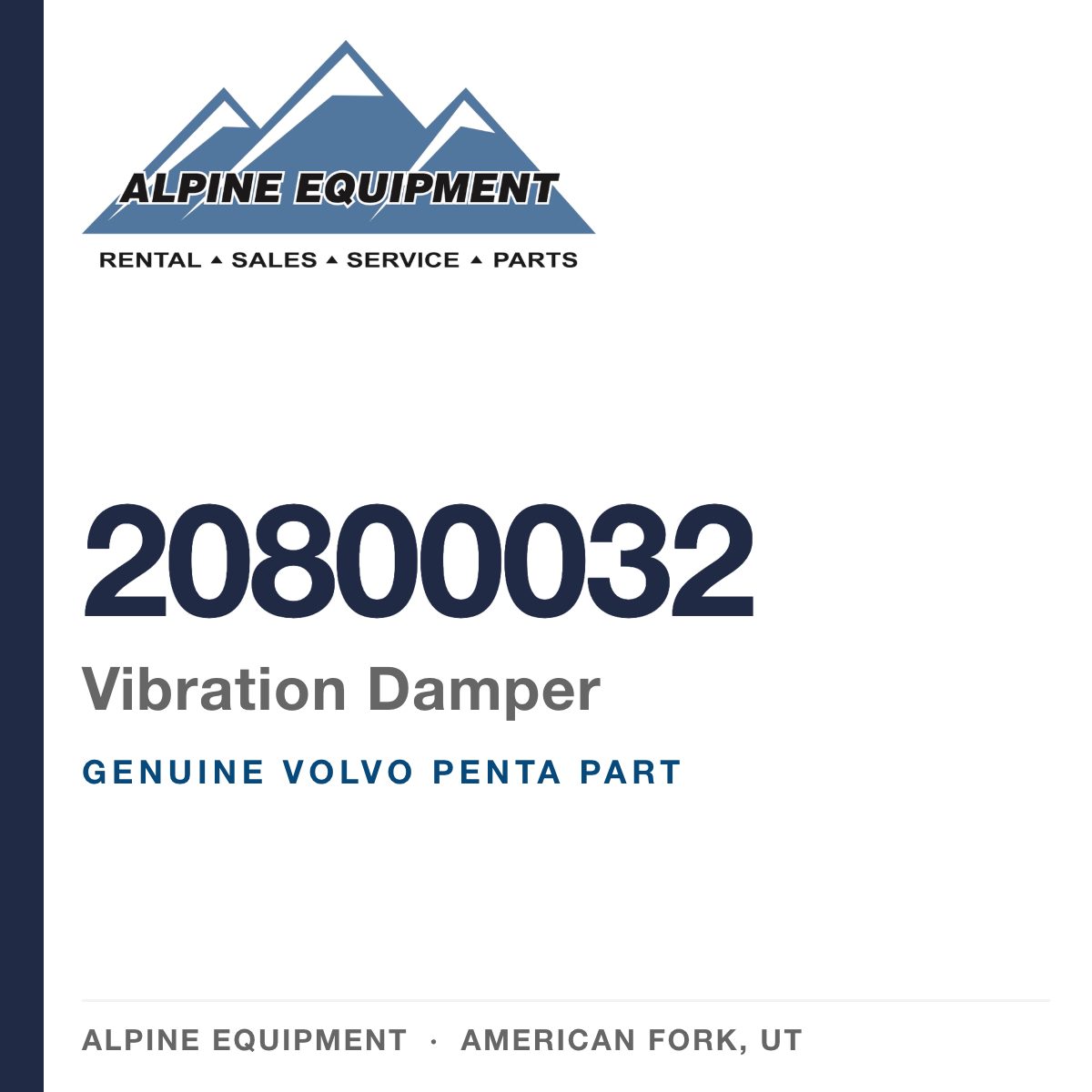 Volvo Penta 20800032 Vibration Damper — genuine part from Alpine Equipment, American Fork UT