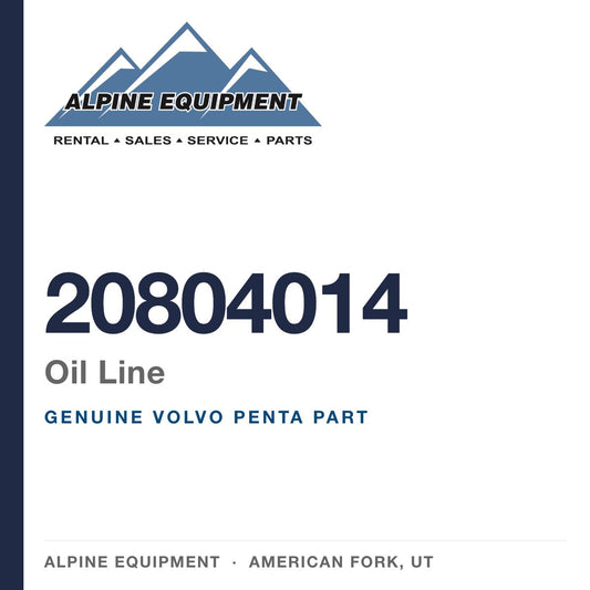 Volvo Penta 20804014 Oil Line — genuine part from Alpine Equipment, American Fork UT