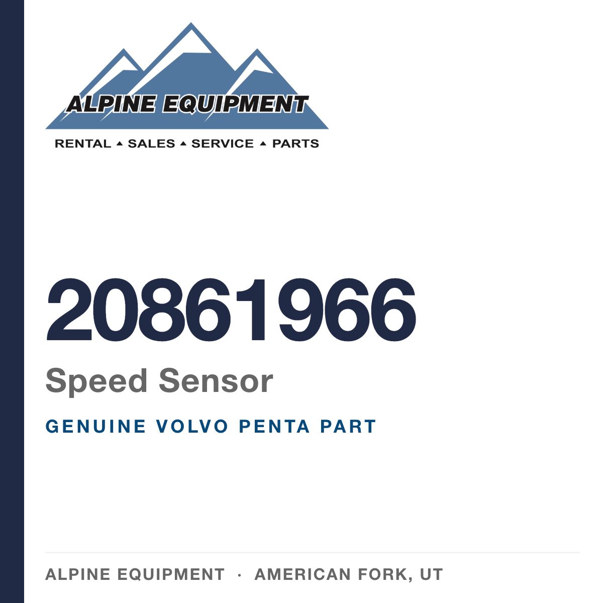 Volvo Penta 20861966 Speed Sensor — genuine part from Alpine Equipment, American Fork UT